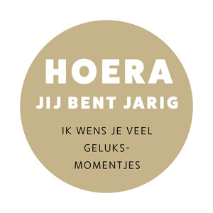 Sticker HOERA JE BENT JARIG