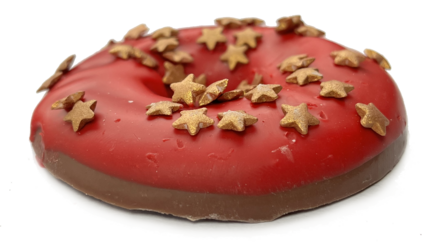DONUT VAN MELKCHOCOLADE  &bull;  KERSTBAL ROOD