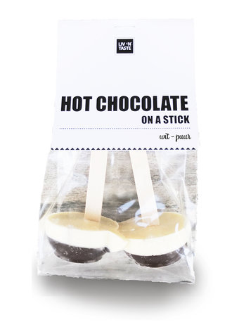 Hot chocolate stick, WIT-PUUR, 2 stuks • doos/12
