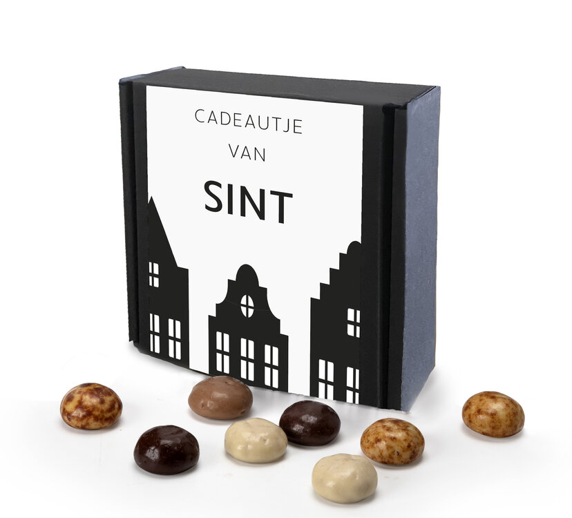 Giftbox zwart kruidnoten SINT huisjes • doos/10